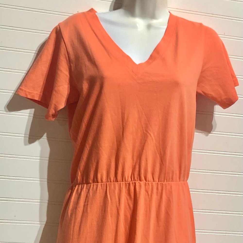 Kate Spade Saturday Orange Short Sleeve V Neck Shirt Dress XS